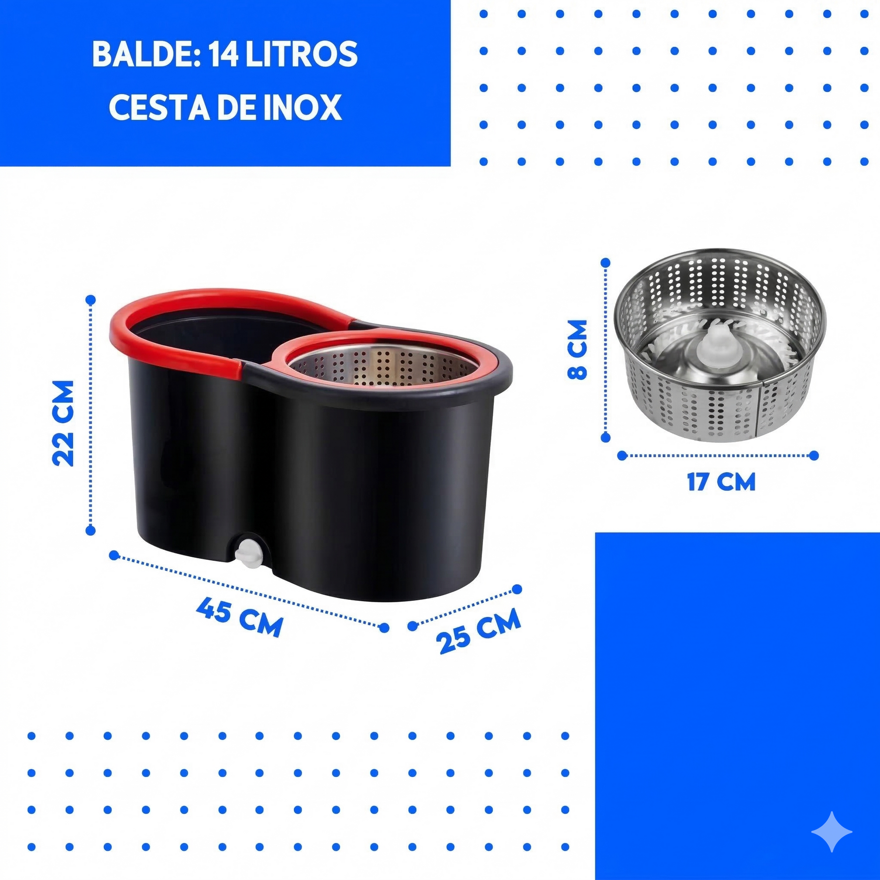 Mop Giratório Profissional 360° com Centrífuga