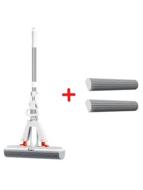 Esfregão Dobrável MaxMop©: Limpeza Fácil e Rápida! (Com Balde Incluso)