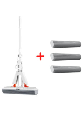 Esfregão Dobrável MaxMop©: Limpeza Fácil e Rápida! (Com Balde Incluso)